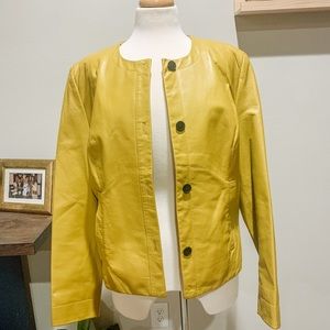 Spiegel 100% Leather Jacket - Chartreuse